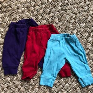 The Baby Pant (lot of 3) in Purple, Red and Blue